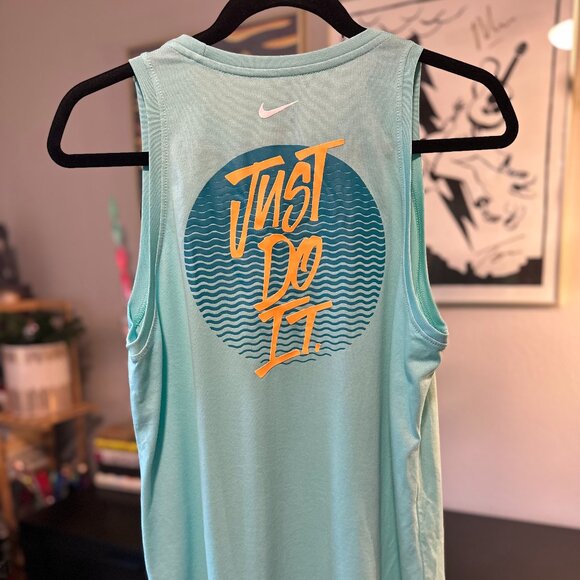 Nike Teal "Just Do It" Dri-Fit Tank Top - Picture 1 of 5